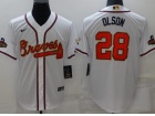 Nike Atlanta Braves #28 Matt Olson White Gold Program Champion Cool Base Jersey