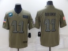 Philadelphia Eagles #11 Aj Brown 2019 Olive Salute to Service Limited Jersey