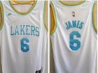 Nike Los Angeles Lakers #6 Lebron James White Throwback 22-23 Season Jersey