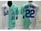 Los Angeles Dodgers #22 Bad Bunny White With Blue Number On Front Cool Base Jersey