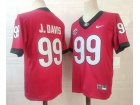 Georgia Bulldogs #99 Jordan J.Davis Red Jersey