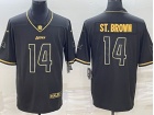 Detroit Lions #14 Amon-Ra St. Brown Black Golden limited Jersey