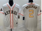 Houston Astros #2 Alex Bregman White Gold 2023 Champion Cool Base Jersey