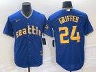 Nike Seattle Mariners #24 Ken Griffey Jr Blue City Cool Base Jersey