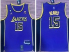 Jordan Los Angeles Lakers #15 Austin Reaves Purple 2022-23 Jersey