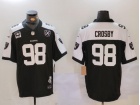 Las Vegas Raiders #98 Maxx Crosby Black with White Shoulders w/ Patches Jersey