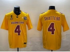 Arizona State Sun Devils #4 Cam Skattebo Yellow 2024 Pat Tillman Honoring Patch and Peach Bowl Patch...