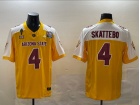 Arizona State Sun Devils #4 Cam Skattebo Yellow with White Shoulders with Patches Jersey