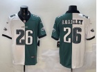 Philadelphia Eagles #26 Saquon Barkley White/Green Split Vapor Limited Jersey