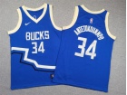 Youth Milwaukee Bucks #34 Giannis Antetokounmpo Blue 2024-25 City Jersey