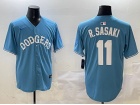Los Angeles Dodgers #11 Roki Sasaki Baby Blue with White Number Classic Fashion Jersey