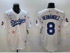Los Angeles Dodgers #8 Kike Hernandez White Tokyo Series Cool Base Jersey