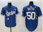 Los Angeles Dodgers #50 Mookie Betts Blue Tokyo Series Cool Base Jersey