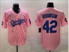 Los Angeles Dodgers #42 Jackie Robinson Pink Tokyo Series Cool Base Jersey