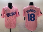 Los Angeles Dodgers #18 Yoshinobu Yamamoto Pink Tokyo Series Cool Base Jersey
