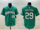 Seattle Mariners #29 Cal Raleigh Green Cool Base Jersey