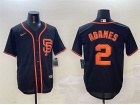 San Francisco Giants #2 Willy Adames Black Cool Base Jersey