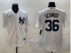 New York Yankees #36 Clarke Schmidt White Pinstripes Cool Base Jersey