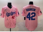 Los Angeles Dodgers #42 Jackie Robinson Pink Tokyo Series Players Limited Jersey
