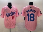 Los Angeles Dodgers #18 Yoshinobu Yamamoto Pink Tokyo Series Players Limited Jersey
