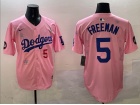 Los Angeles Dodgers #5 Freddie Freeman Pink Tokyo Series Players Limited Jersey