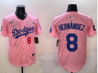 Los Angeles Dodgers #8 Kike Hernandez Pink Tokyo Series Players Limited Jersey