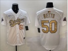 Los Angeles Dodgers #50 Mookie Betts 2025 White Gold Program Players Limited Jersey