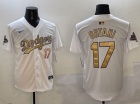 Los Angeles Dodgers #17 Shohei Ohtani 2025 White Gold Program Players Limited Jersey
