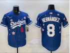 Los Angeles Dodgers #8 Kike Hernandez Blue Tokyo Series Players Limited Jersey
