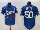Los Angeles Dodgers #50 Mookie Betts Blue Tokyo Series Players Limited Jersey