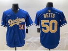 Los Angeles Dodgers #50 Mookie Betts Blue Gold Program Players Limited Jersey