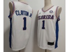 Florida Gators #1 Walter Clayton Jr. White with Blue Name Basketball Jersey