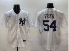 New York Yankees #54 Max Fried White Pinstripes Cool Base Jersey  