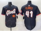San Francisco Giants #41 Wilmer Flores Nike Black 2025 City Connect Limited Jersey