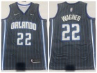 Orlando Magic #22 Franz Wagner Black Pinstripes Jersey