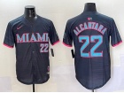 Miami Marlins #22 Sandy Alcantara Black 2025 City Connect Limited Player Jersey
