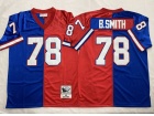 Buffalo Bills #78 Bruce Smith Red/Blue Split Throwback Jersey 