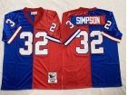 Buffalo Bills #32 O.J. Simpson Red/Blue Split Throwback Jersey 