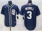San Diego Padres #3 Jackson Merrill Navy Blue Cool Base Jersey