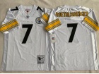 Pittsburgh Steelers #7 Ben Roethlisberger White Throwback Jersey