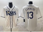 Tampa Bay Rays #13 Junior Caminero White Cool Base Jersey