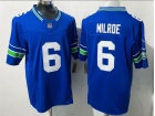 Seattle Seahawks #6 Jalen Milroe Blue Throwback F.U.S.E Limited Jersey