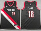 Portland Trail Blazers #16 Hansen Yang Black Jersey