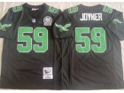 Philadelphia Eagles #59 Seth Joyner Black with Kelly Green Number Throwback Jersey