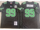 Philadelphia Eagles #99 Jerome Brown Black with Kelly Green Number Throwback Jersey