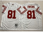 San Francisco 49ers #81 Terrell Owens White Throwback Jersey