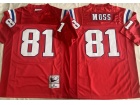 New England Patriots #81 Randy Moss Red Throwback Jersey