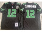 Philadelphia Eagles #12 Randall Cunningham Black with Kelly Green Number Throwback Jersey