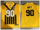 Pittsburgh Steelers #90 T.J. Watt Yellow 1933 Throwback Limited Jersey