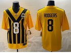 Pittsburgh Steelers #8 Aaron Rodgers Yellow 1933 Throwback Limited Jersey